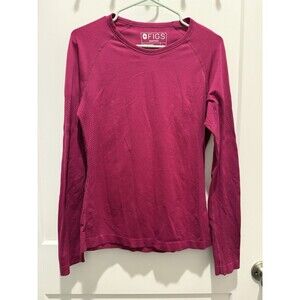 Figs Salta Seamless Longsleeve Underscrub Shirt Size Medium Pink Medical Uniform